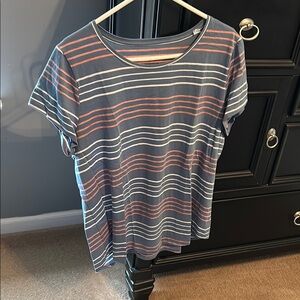 Sonoma Women’s Striped Blue and Pink The Everyday Tee